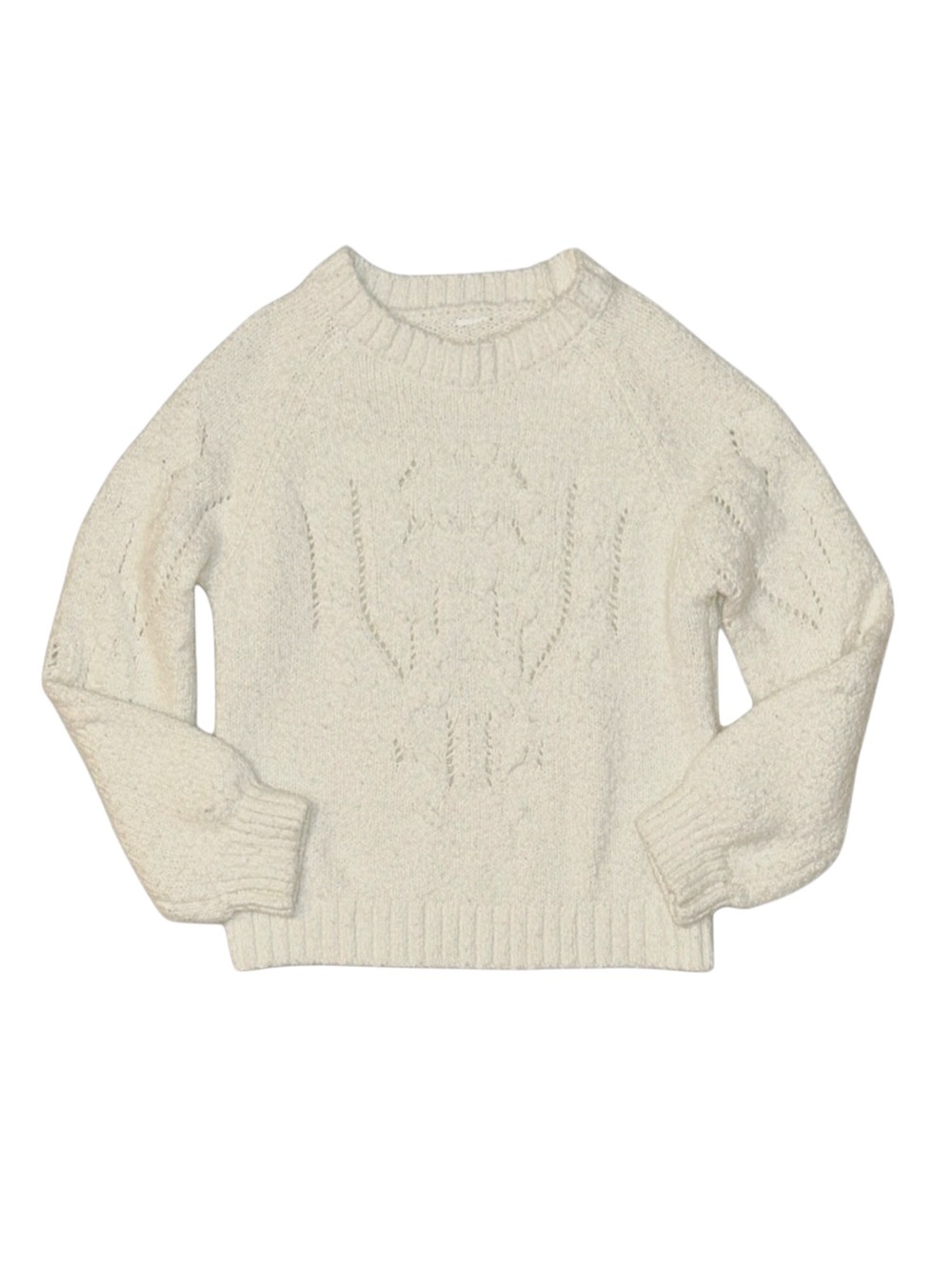 GIRL'S Cream Long Sleeve Sweater 7/8